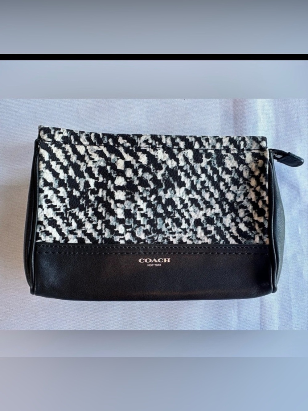 Coach Monochrome Patterned Black Grey Clutch Wristlet no Strap